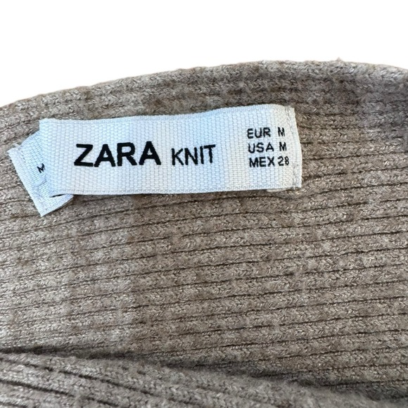 Zara Knit Womens Tan Batwing Sweater Medium - Picture 3 of 9